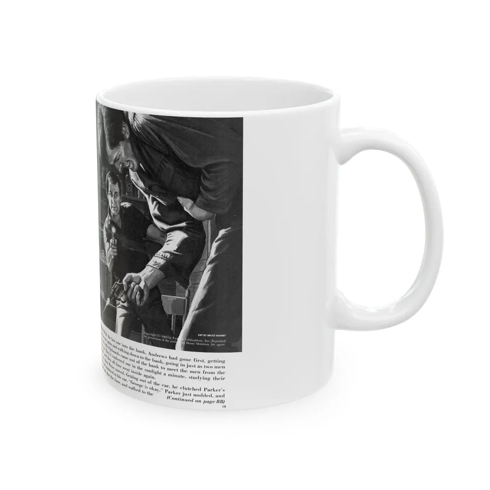 Blood-Money Heist, For Men Only, July 1969 - White Coffee Mug-Go Mug Yourself