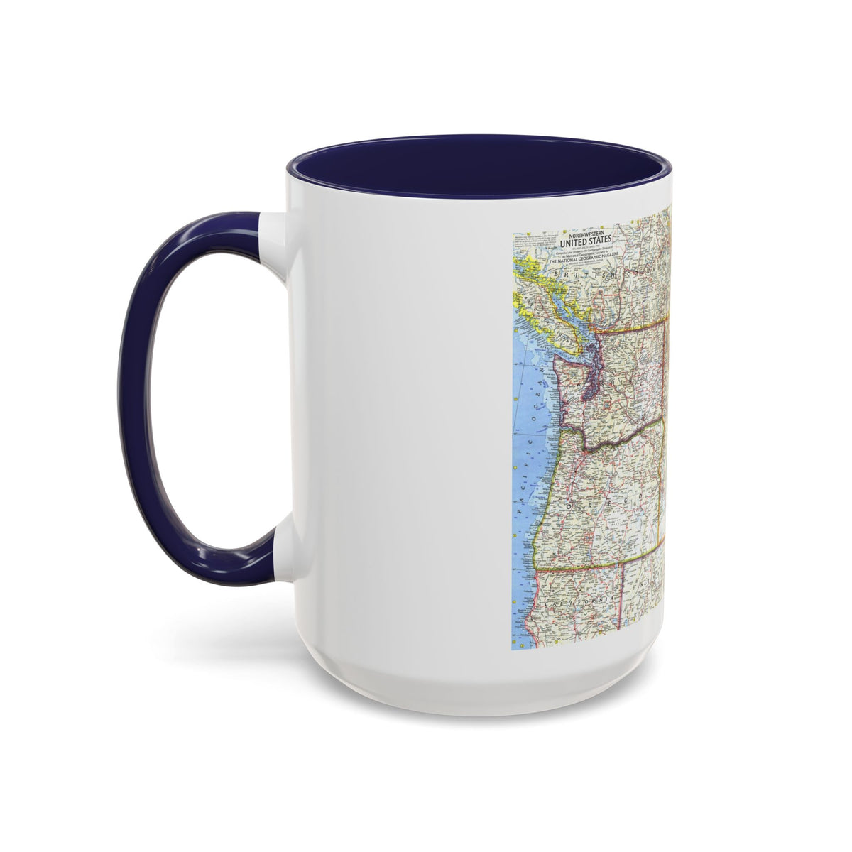 USA - Northwestern (1960) (Map) Accent Coffee Mug