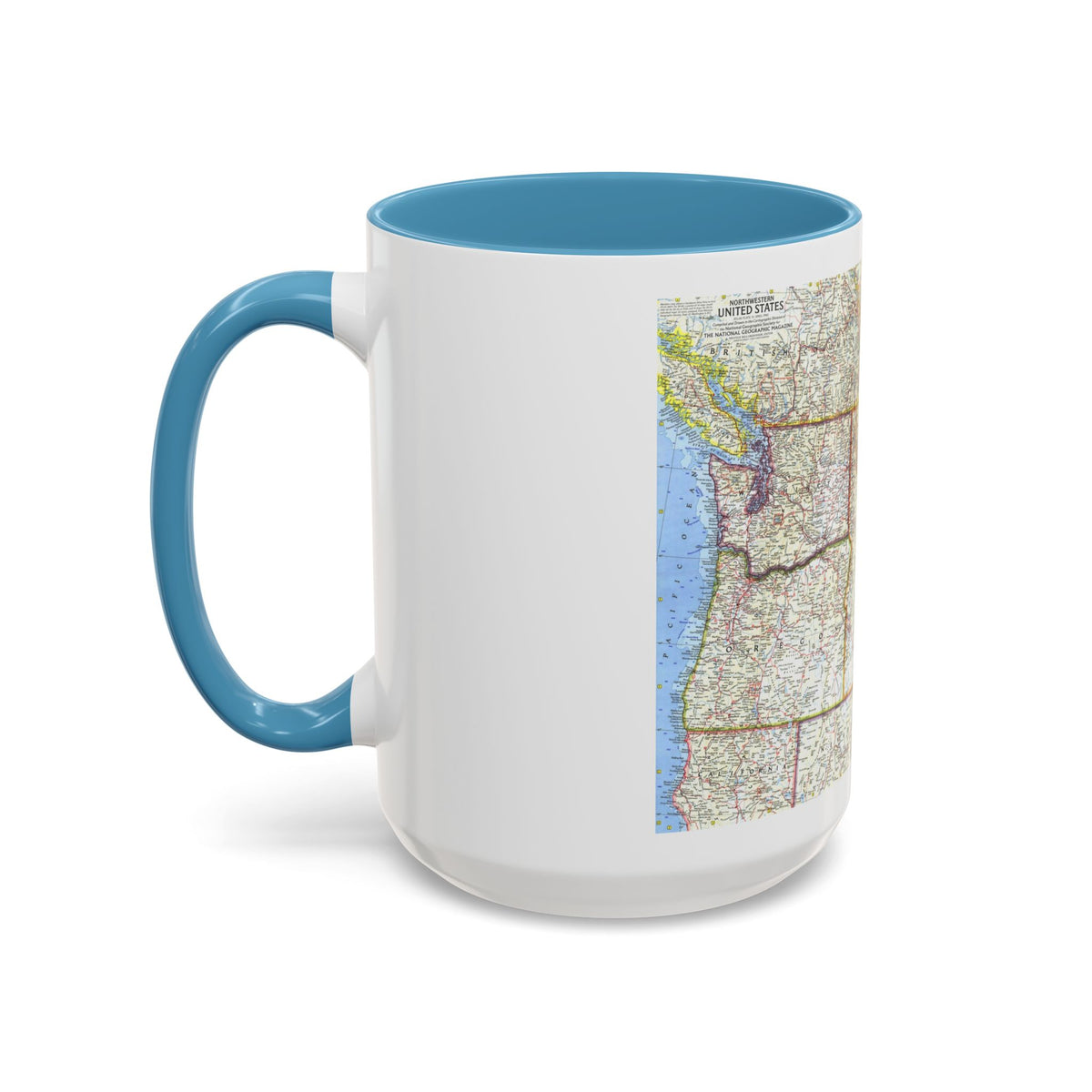 USA - Northwestern (1960) (Map) Accent Coffee Mug