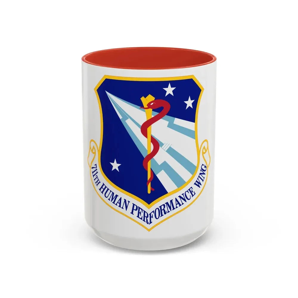 711th Human Performance Wing (U.S. Air Force) Accent Coffee Mug 15oz Red - Go Mug Yourself