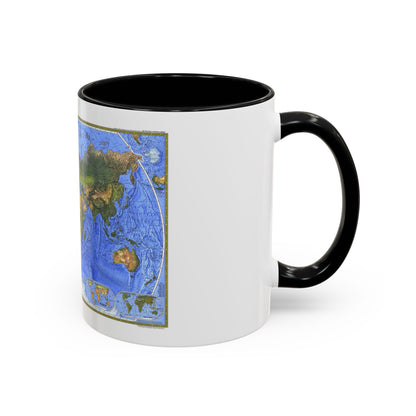 World Map - The Physical World (1975) (Map) Accent Coffee Mug