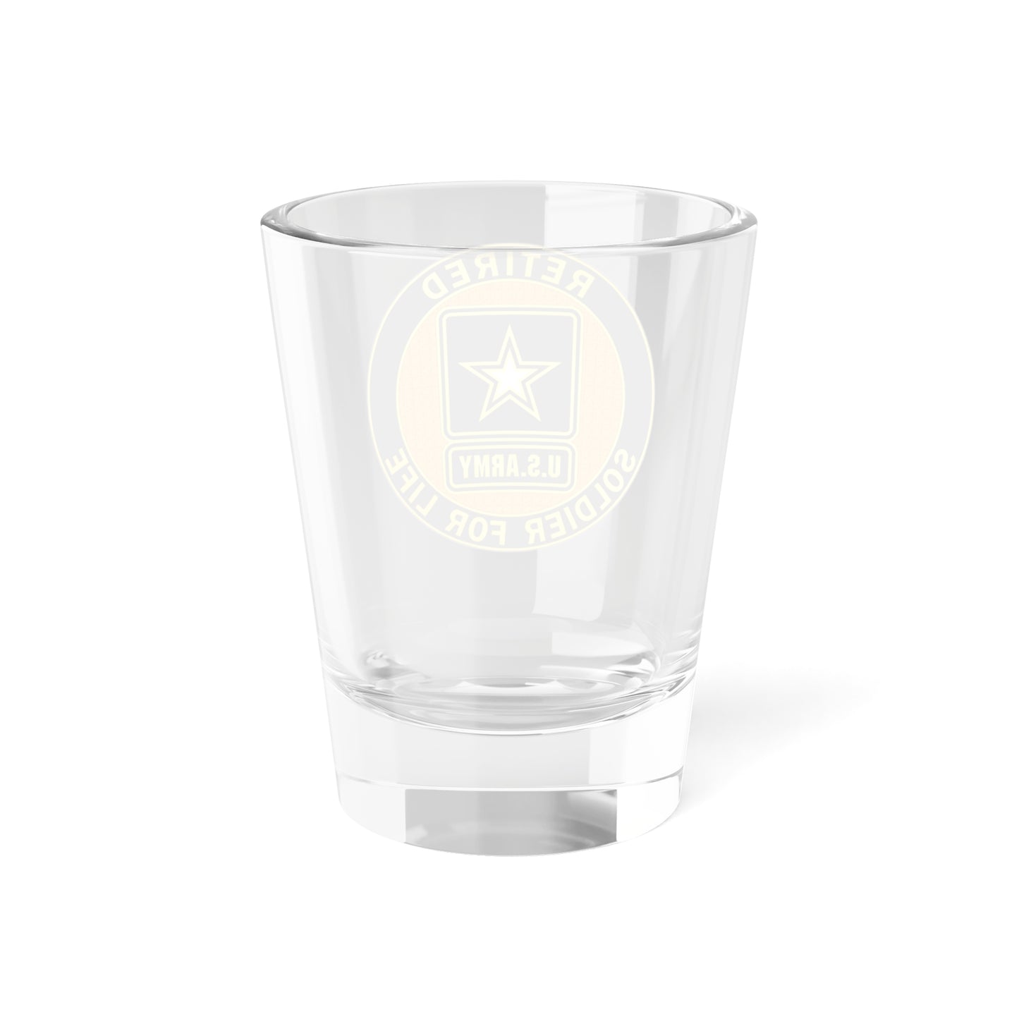 Verre à liqueur avec badge d'identification de service à la retraite (armée américaine) 1,5 oz