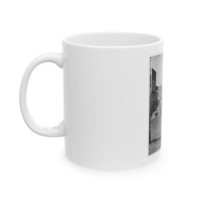 Atlanta, Ga. Northward View Across The Tracks On Whitehall Street, With Wagon Train (U.S. Civil War) White Coffee Mug