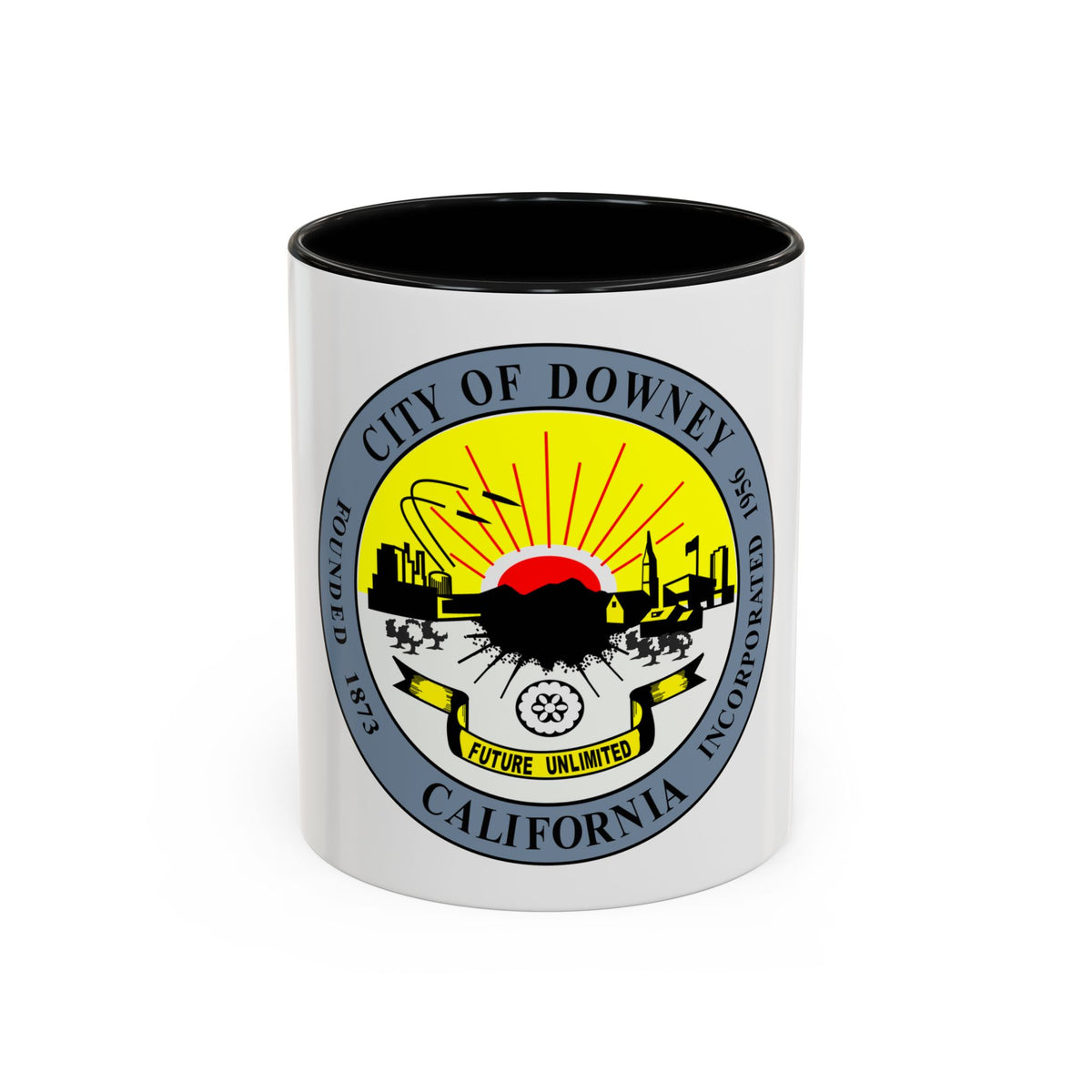 Seal of Downey California - Accent Coffee Mug
