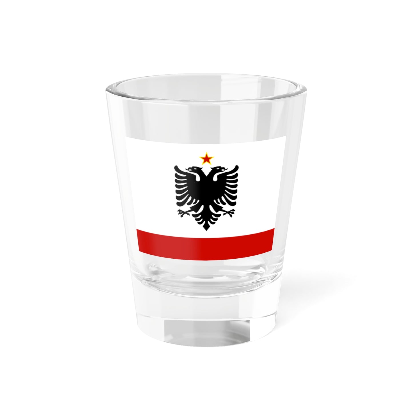 Naval Ensign of Albania 1958 to 1992 - Shot Glass 1.5oz