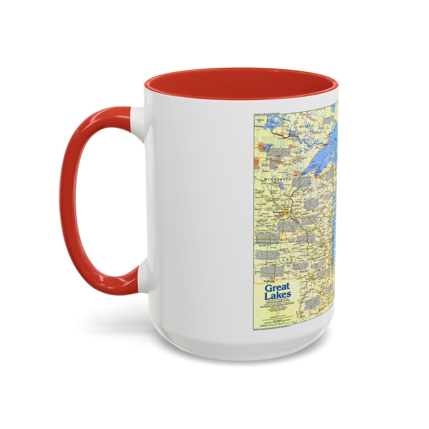 Canada - The Great Lakes 1 (1987) (Map) Accent Coffee Mug