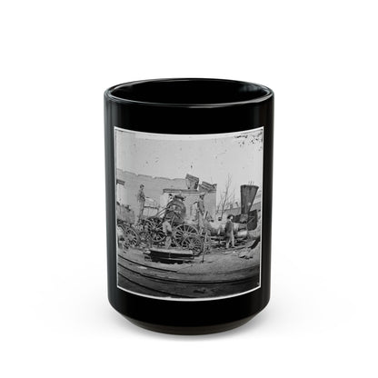 Richmond, Va. Crippled Locomotive, Richmond & Petersburg Railroad Depot (U.S. Civil War) Black Coffee Mug