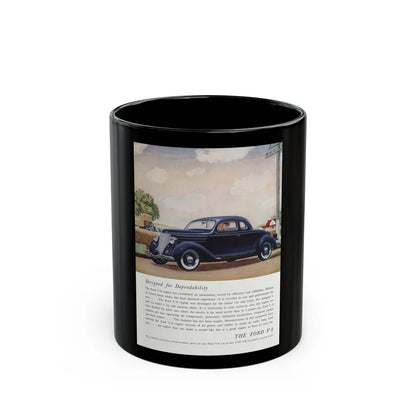 Ford for 1936 ad, The American Magazine, June 1936 - Black Coffee Mug-11oz-Go Mug Yourself