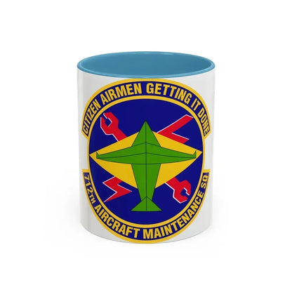 712th Aircraft Maintenance Squadron (U.S. Air Force) Accent Coffee Mug 11oz Light Blue - Go Mug Yourself