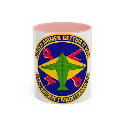 712th Aircraft Maintenance Squadron (U.S. Air Force) Accent Coffee Mug 11oz Pink - Go Mug Yourself