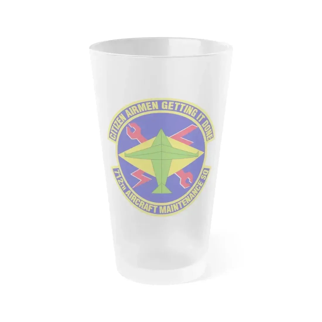 712th Aircraft Maintenance Squadron (U.S. Air Force) Frosted Pint Glass 16oz 16oz Frosted - Go Mug Yourself