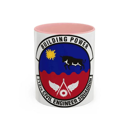 712th Civil Engineer Squadron (U.S. Air Force) Accent Coffee Mug 11oz Pink - Go Mug Yourself