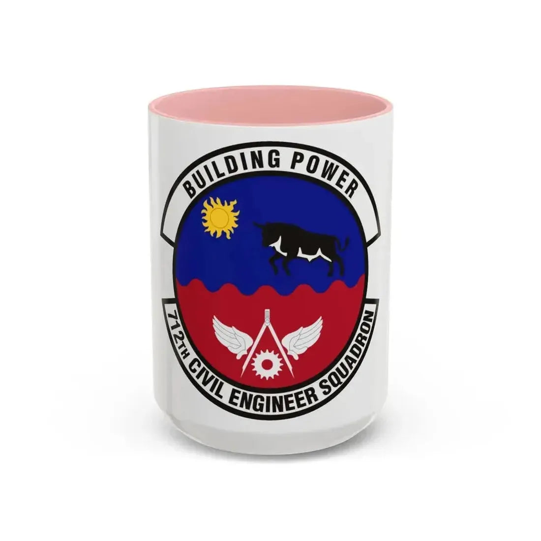 712th Civil Engineer Squadron (U.S. Air Force) Accent Coffee Mug 15oz Pink - Go Mug Yourself