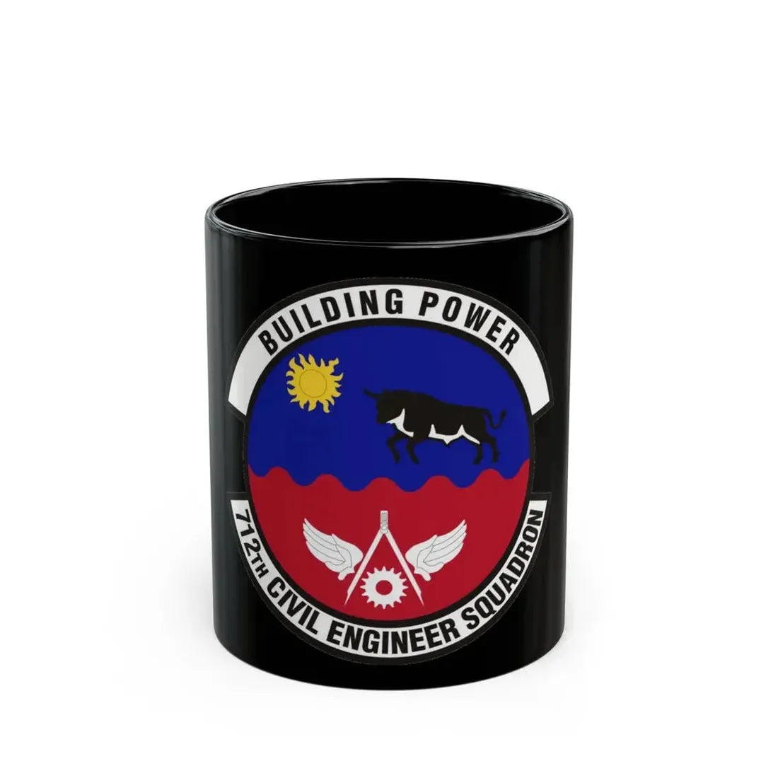 712th Civil Engineer Squadron (U.S. Air Force) Black Coffee Mug - Go Mug Yourself