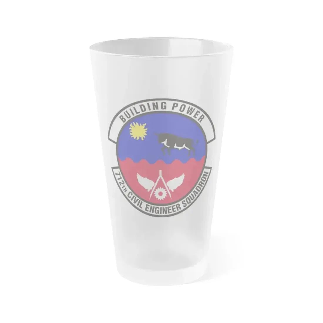 712th Civil Engineer Squadron (U.S. Air Force) Frosted Pint Glass 16oz 16oz Frosted - Go Mug Yourself