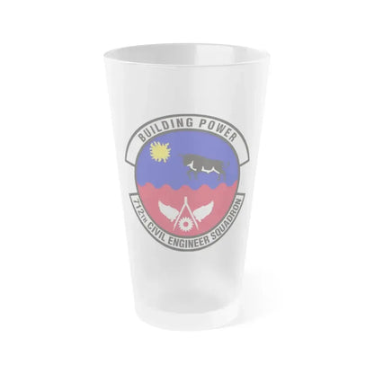 712th Civil Engineer Squadron (U.S. Air Force) Frosted Pint Glass 16oz 16oz Frosted - Go Mug Yourself