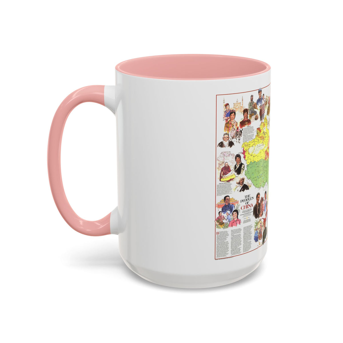 China - The Peoples (1980) (Map) Accent Coffee Mug