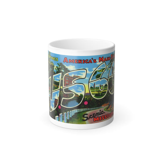 Greetings from Americas Main Street US 66 scenic Missouri (Greeting Postcards) Color Changing Mug 11oz