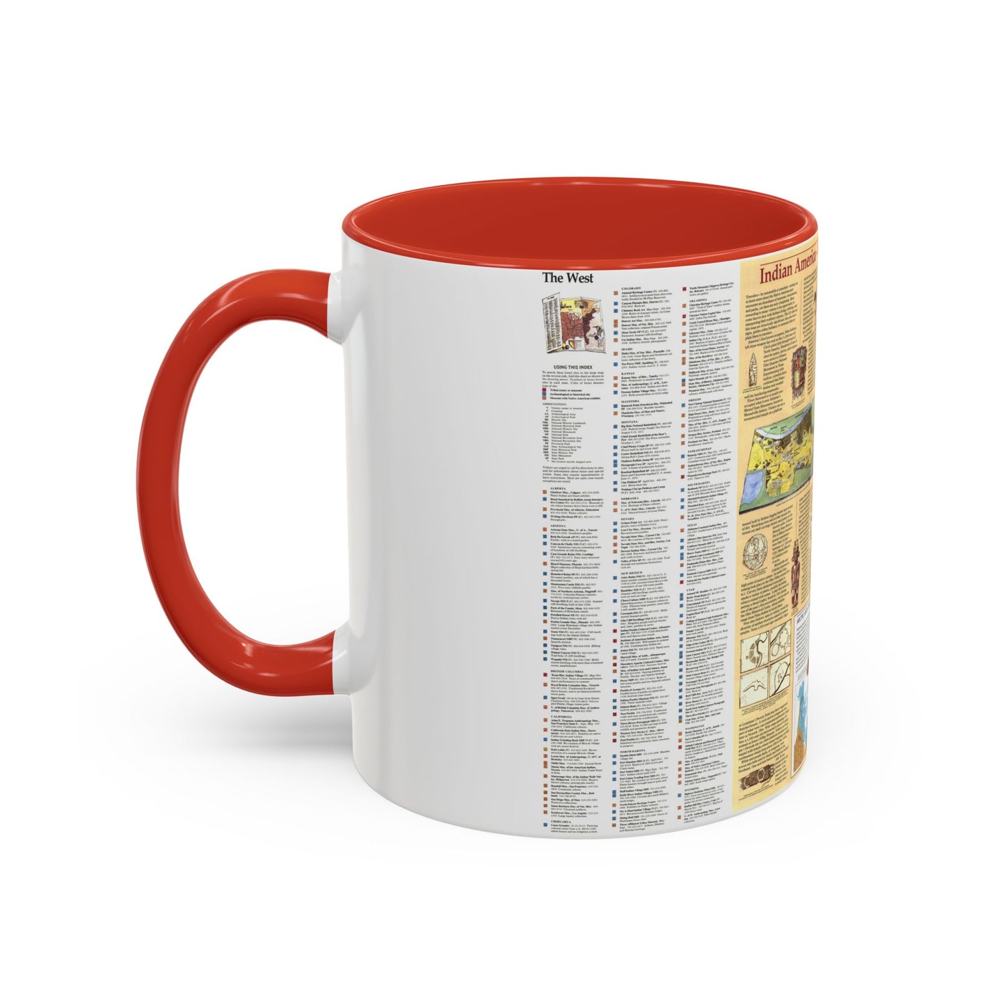 North America - Indian America - What You Can Visit Today (1991) (Map) Accent Coffee Mug