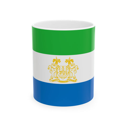 Standard of Ambassadors of Sierra Leone (Sierra Leone) White Coffee Mug-11oz-Go Mug Yourself
