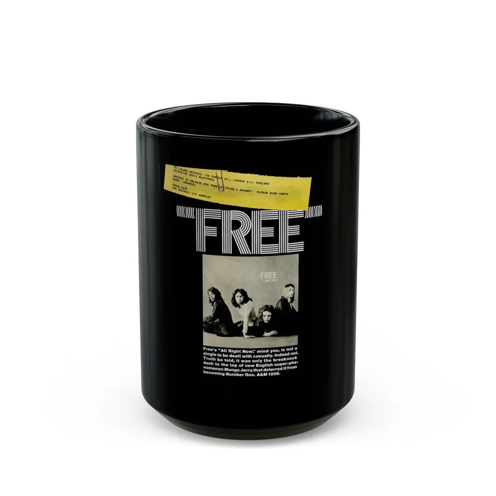 Free 1970 (Music Poster) Black Coffee Mug-15oz-Go Mug Yourself