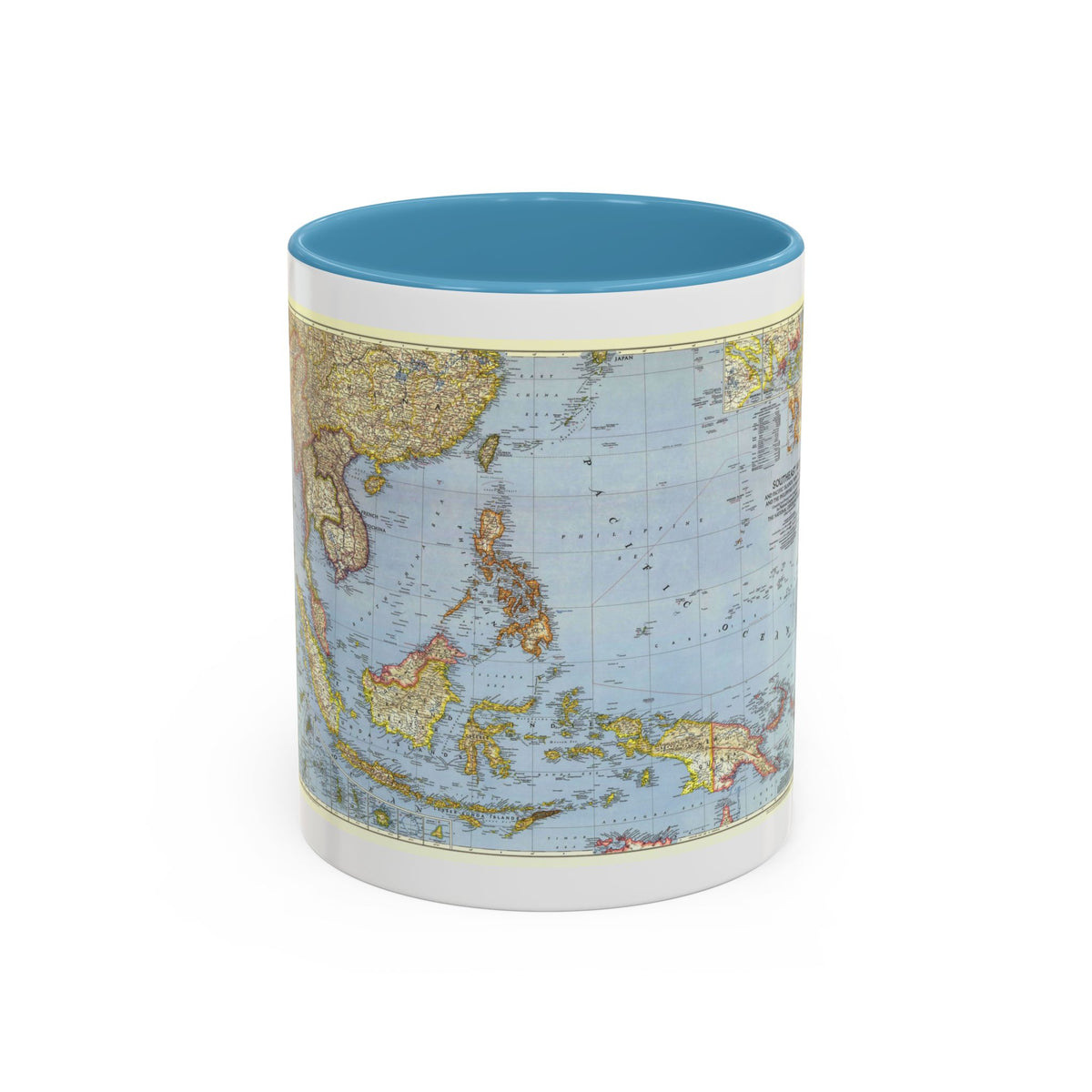 Pacific Islands - Southeast Asia (1944) (Map) Accent Coffee Mug