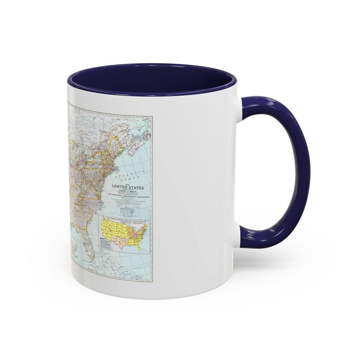 USA - The United States (1940) (Map) Accent Coffee Mug