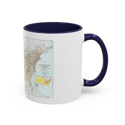 USA - The United States (1940) (Map) Accent Coffee Mug