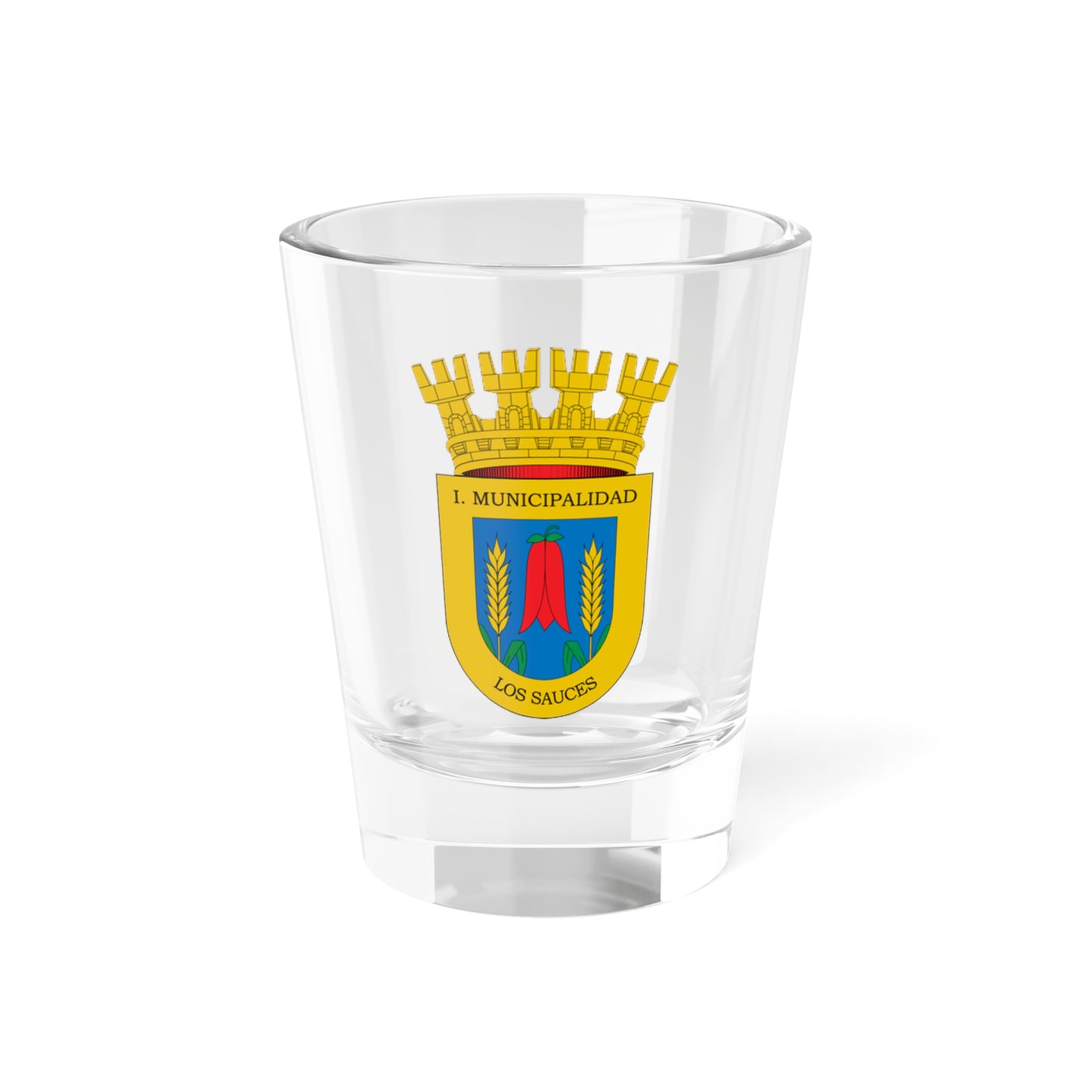 Escudo de Los Sauces (Chile) (Coat of Arms) Shot Glass 1.5oz