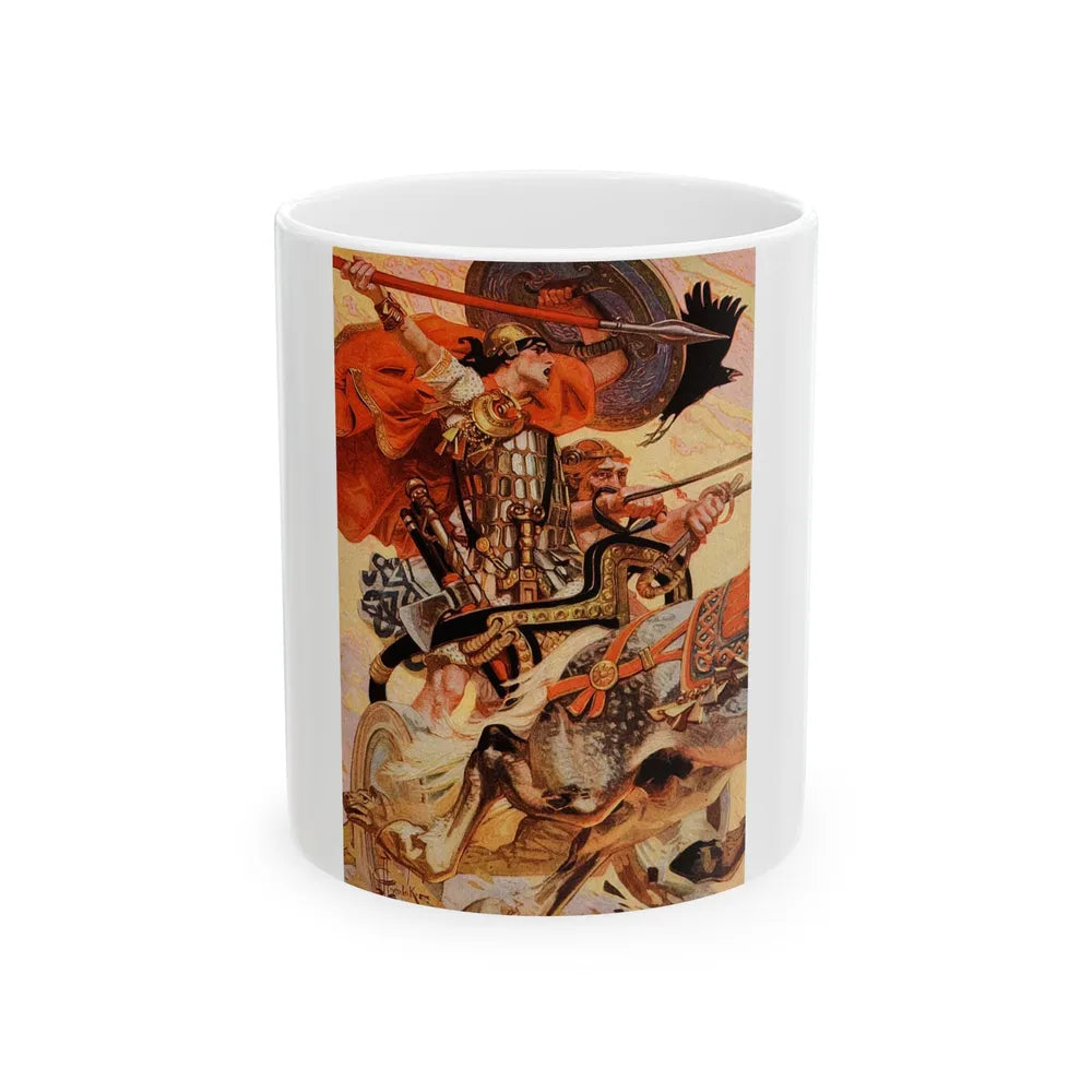 Cuchulain in Battle, The Century Magazine, January 1907 - White Coffee Mug-11oz-Go Mug Yourself