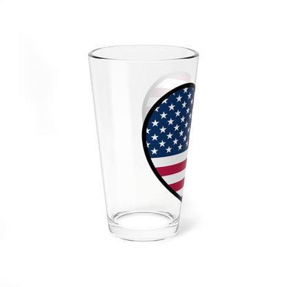 United States flag heart (United States) Pint Glass 16oz
