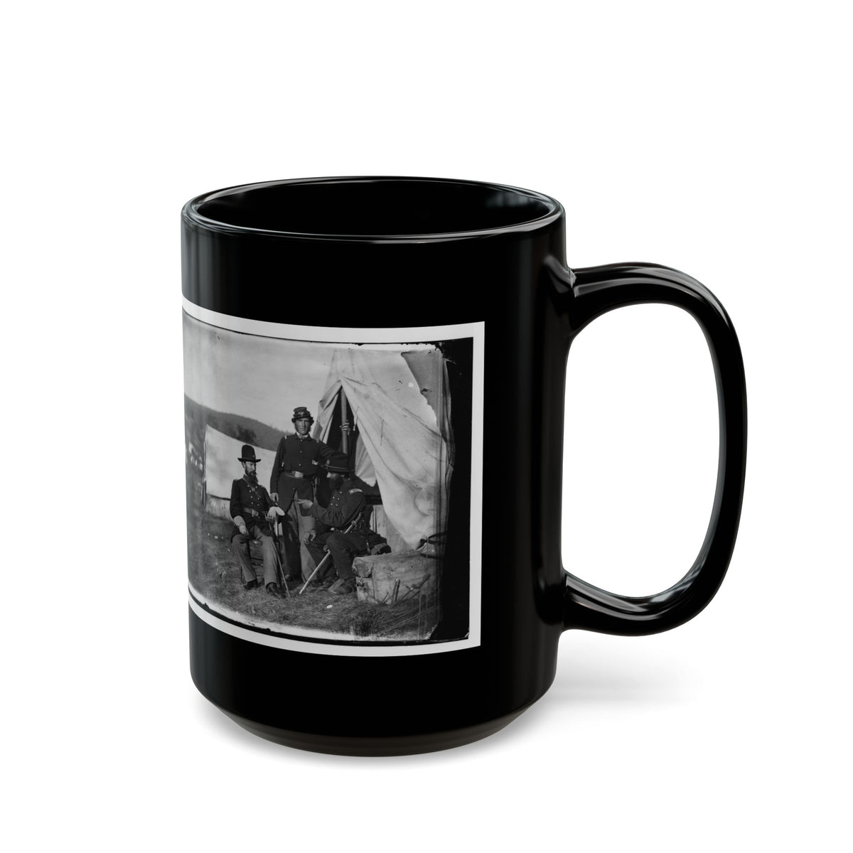 Antietam, Md. Col. John S. Crocker, Lt. Col. Benjamin C. Butler, And Adjutant Of 93d New York Volunteers (U.S. Civil War) Black Coffee Mug