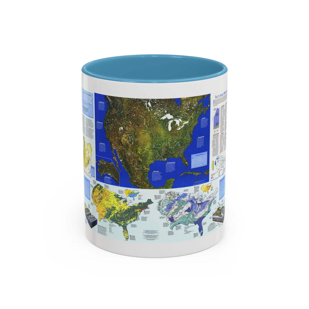 North America - Water- Precious Resource (1993) (Map) Accent Coffee Mug