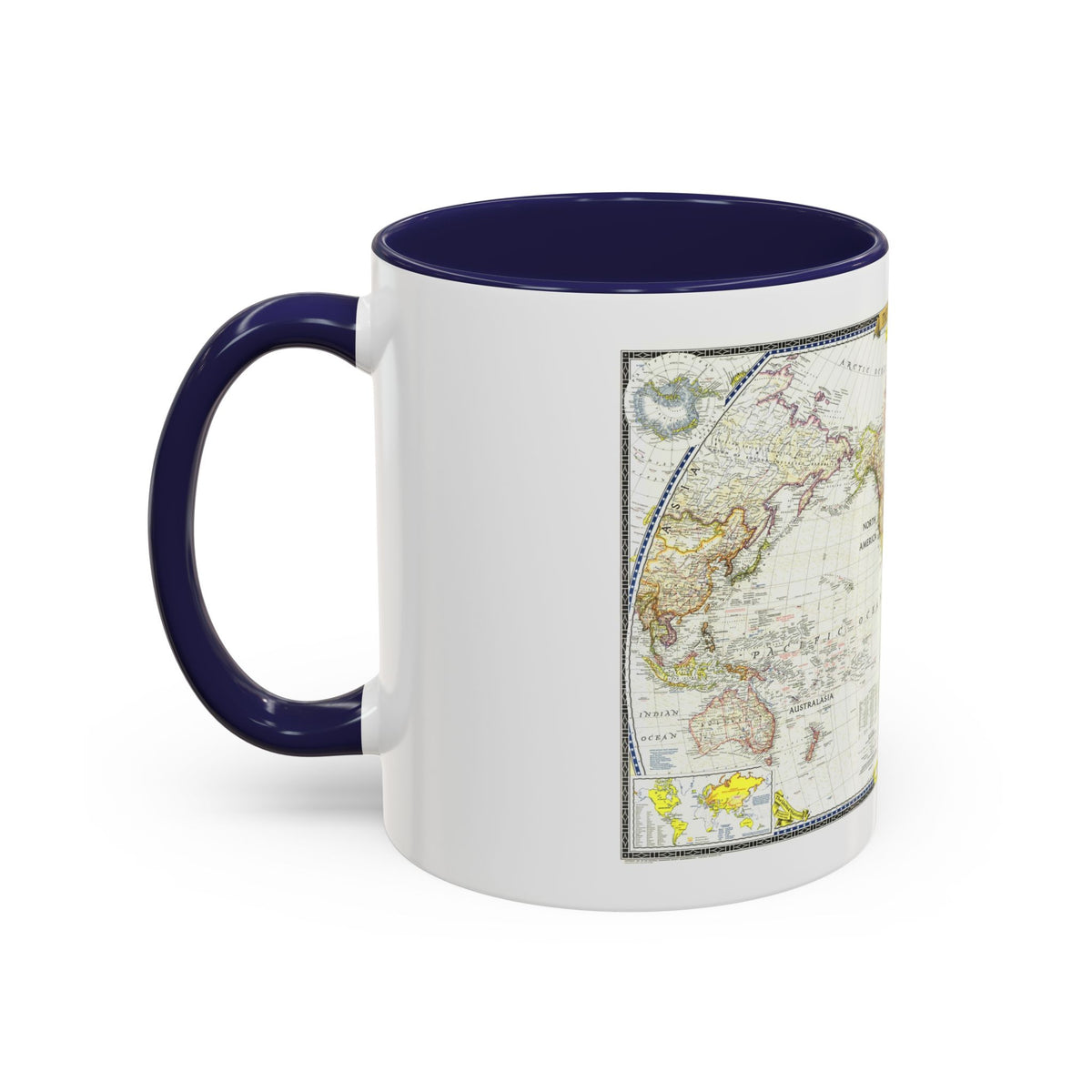 World Map (1951) (Map) Accent Coffee Mug