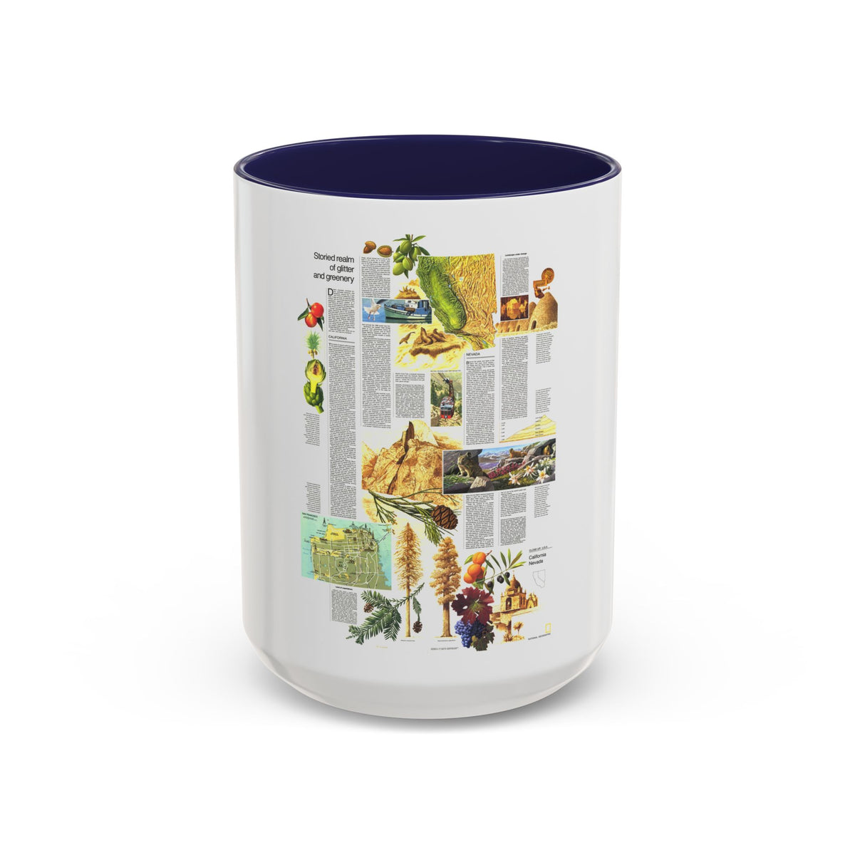 USA - California and Nevada 2 (1974) (Map) Accent Coffee Mug