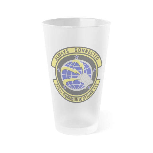 716th Communications Flight (U.S. Air Force) Frosted Pint Glass 16oz-16oz-Frosted-Go Mug Yourself