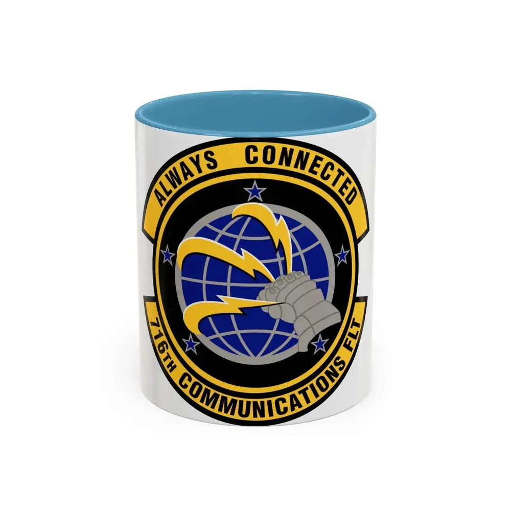 716th Communications Flight (U.S. Air Force) Accent Coffee Mug 11oz Light Blue - Go Mug Yourself