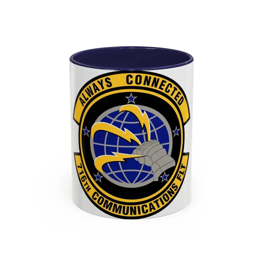 716th Communications Flight (U.S. Air Force) Accent Coffee Mug 11oz Navy - Go Mug Yourself