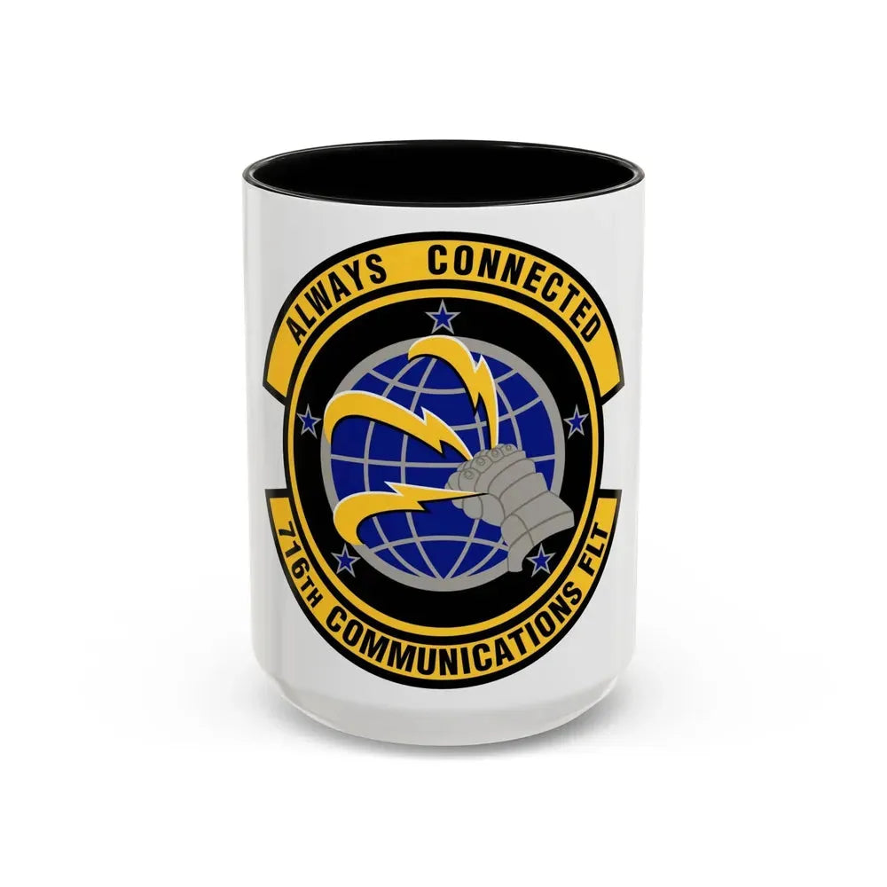 716th Communications Flight (U.S. Air Force) Accent Coffee Mug 15oz Black - Go Mug Yourself