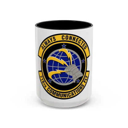 716th Communications Flight (U.S. Air Force) Accent Coffee Mug 15oz Black - Go Mug Yourself