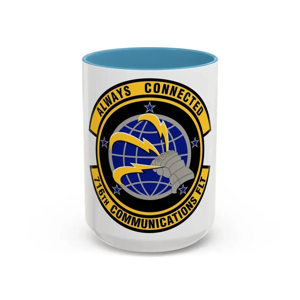 716th Communications Flight (U.S. Air Force) Accent Coffee Mug 15oz Light Blue - Go Mug Yourself