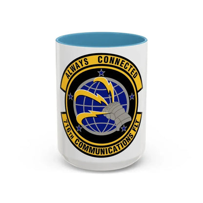 716th Communications Flight (U.S. Air Force) Accent Coffee Mug 15oz Light Blue - Go Mug Yourself