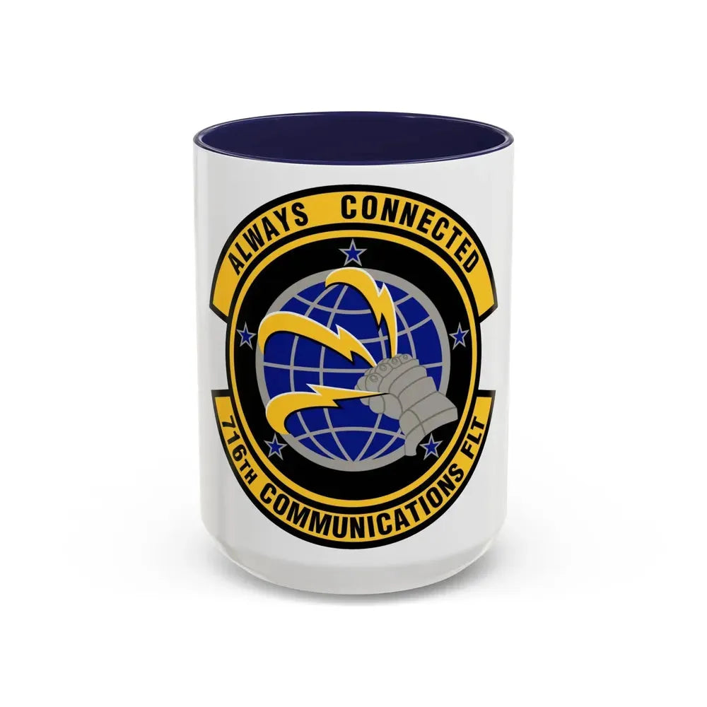 716th Communications Flight (U.S. Air Force) Accent Coffee Mug 15oz Navy - Go Mug Yourself