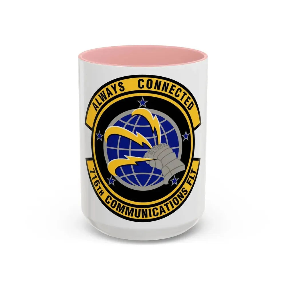 716th Communications Flight (U.S. Air Force) Accent Coffee Mug 15oz Pink - Go Mug Yourself