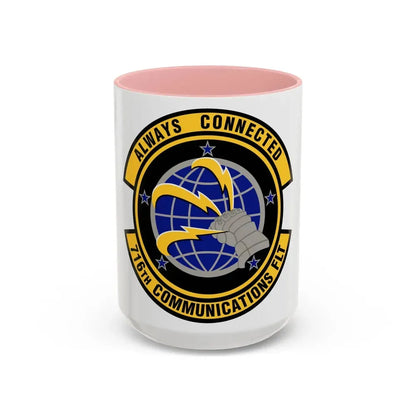 716th Communications Flight (U.S. Air Force) Accent Coffee Mug 15oz Pink - Go Mug Yourself