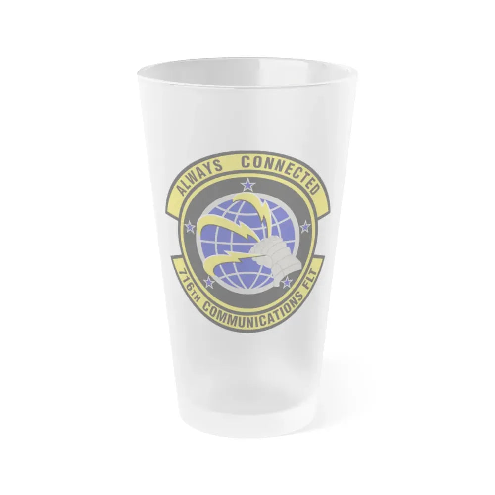 716th Communications Flight (U.S. Air Force) Frosted Pint Glass 16oz 16oz Frosted - Go Mug Yourself