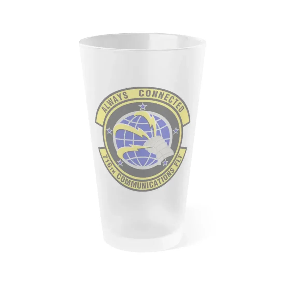 716th Communications Flight (U.S. Air Force) Frosted Pint Glass 16oz 16oz Frosted - Go Mug Yourself