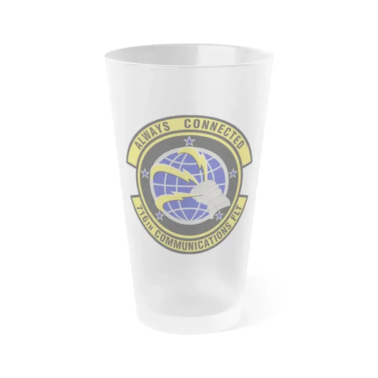 716th Communications Flight (U.S. Air Force) Frosted Pint Glass 16oz 16oz Frosted - Go Mug Yourself