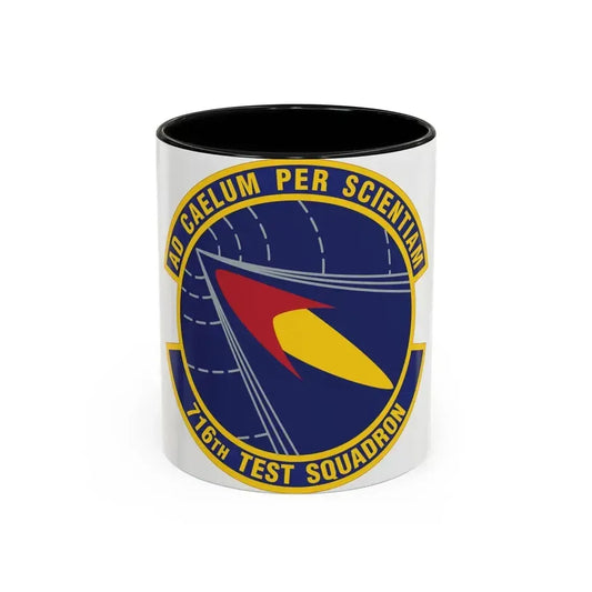 716th Test Squadron (U.S. Air Force) Accent Coffee Mug 11oz Black - Go Mug Yourself