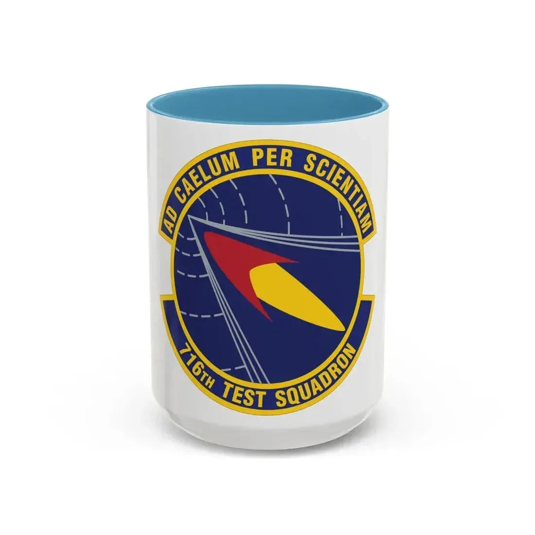 716th Test Squadron (U.S. Air Force) Accent Coffee Mug 15oz Light Blue - Go Mug Yourself